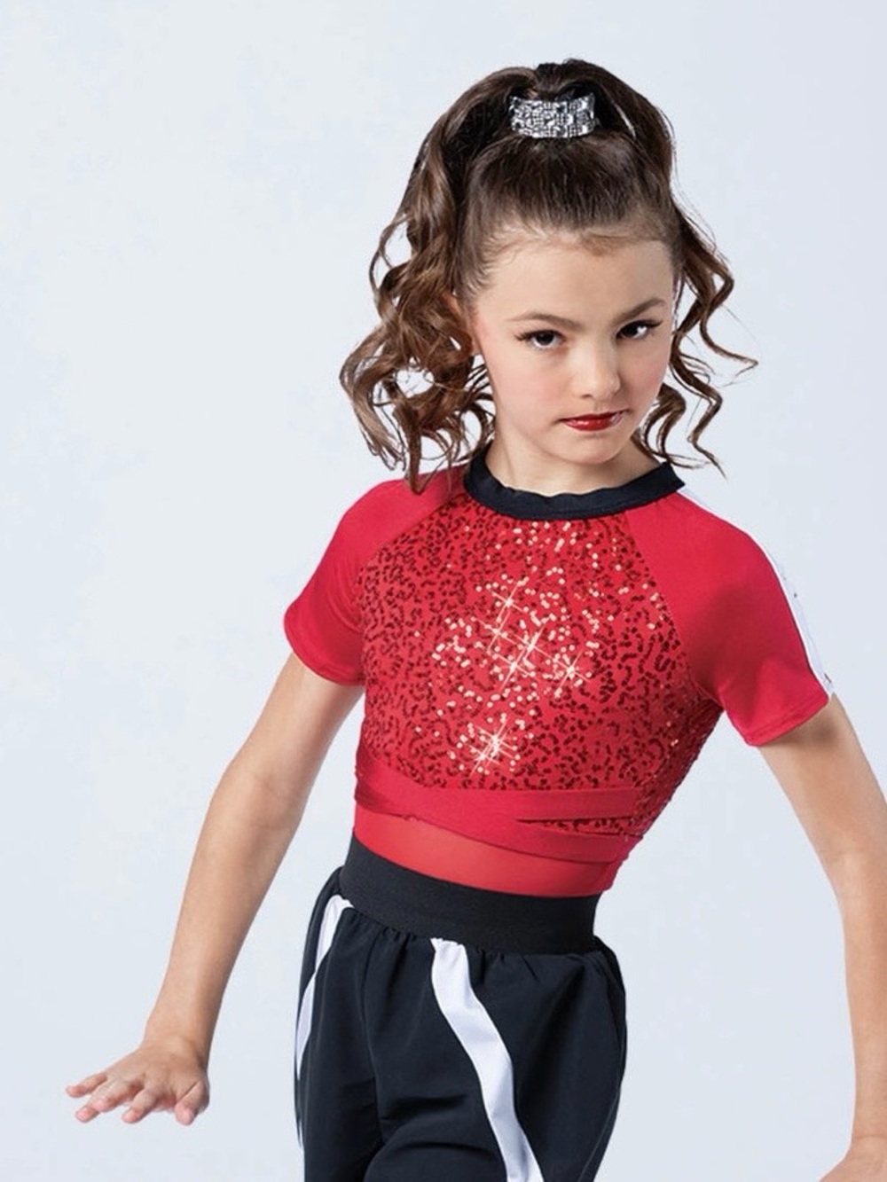 Weissman Red and Black All The Way Up Leotard - Size: XLC